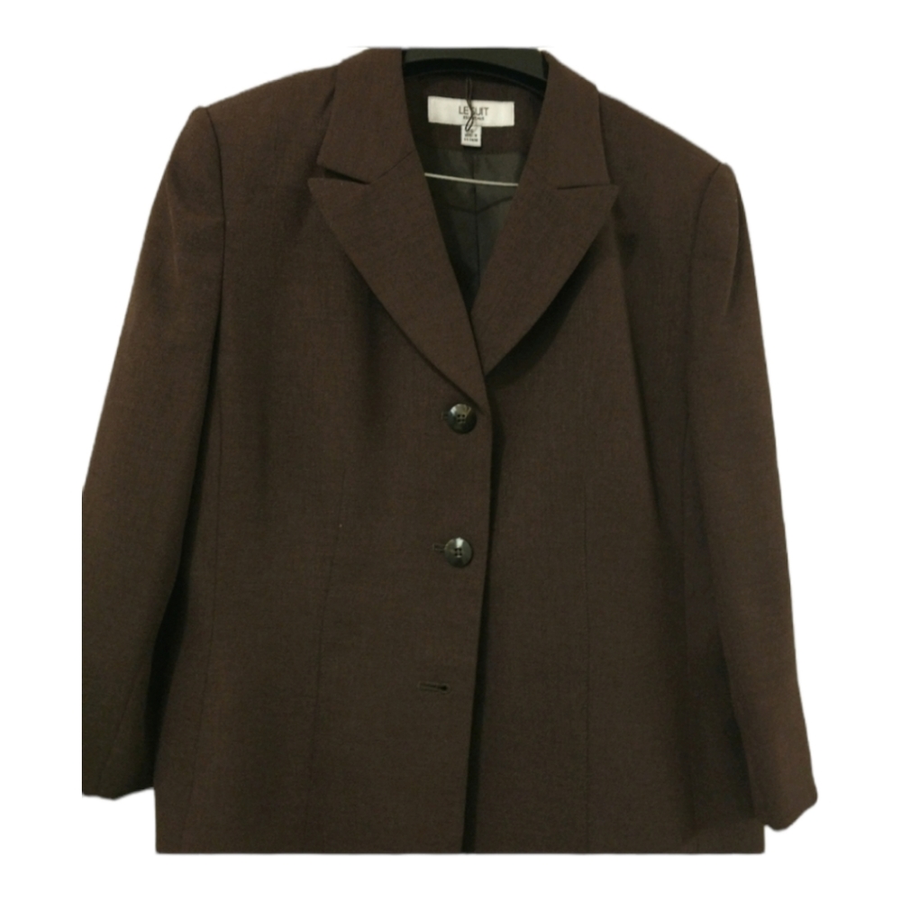 2/$40 Le Suit Jacket Brown Size 10